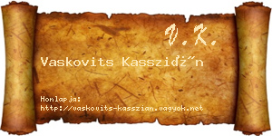 Vaskovits Kasszián névjegykártya
